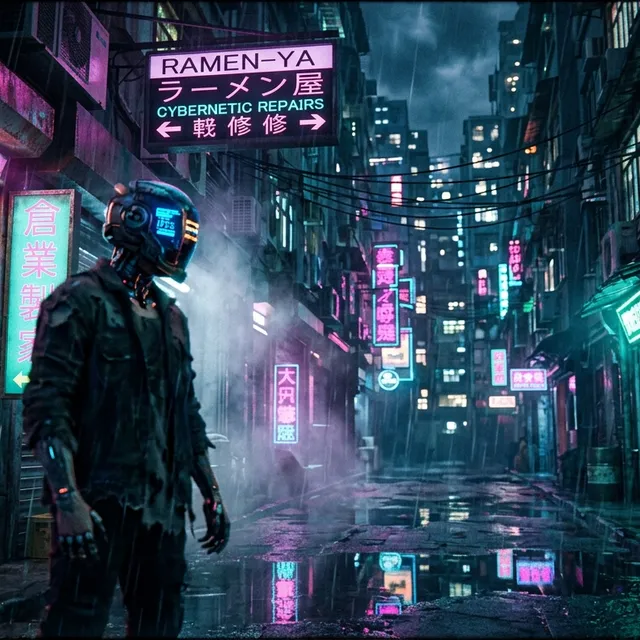 Hyper-Real Cyberpunk Neon Hacker Hideout