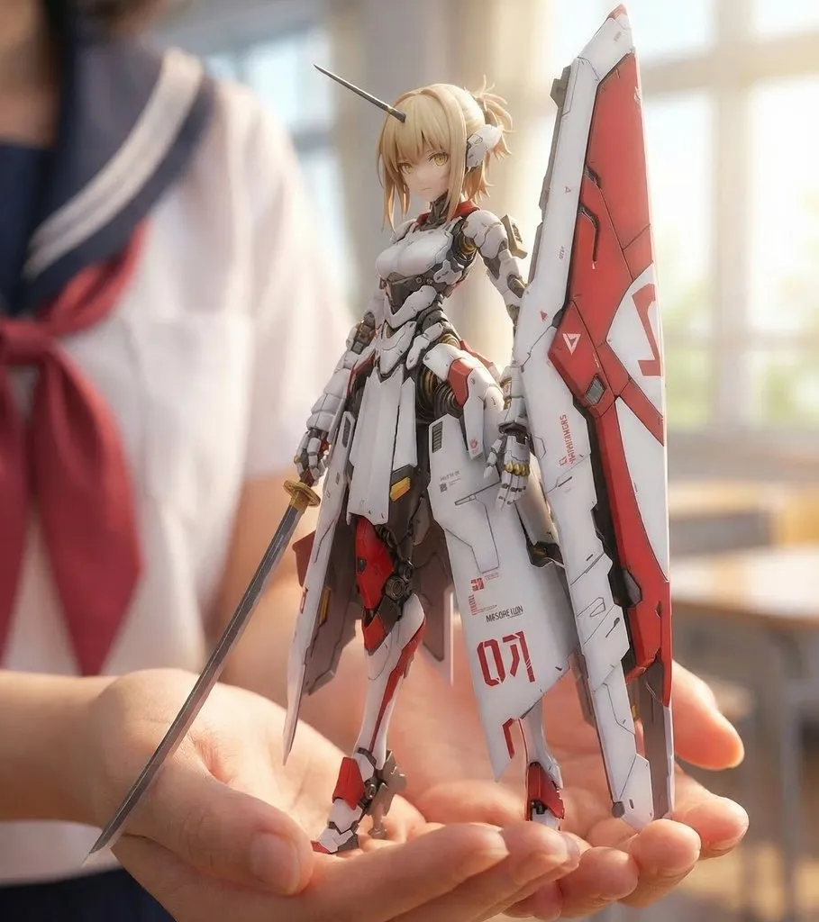 Game Asset - Mecha Girl Figure Concept Prompt