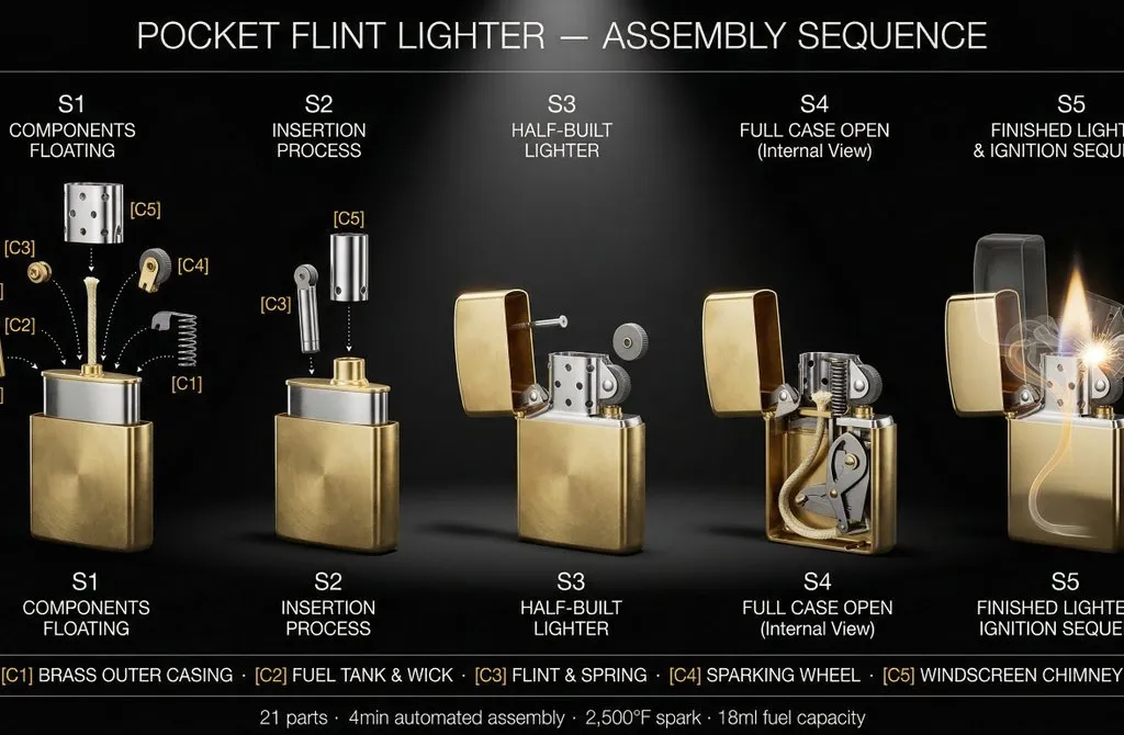 Infographic / Edu Visual - Product Assembly Sequence Timeline