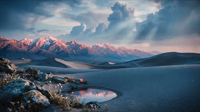 Neon Synthwave Desert Dune Masterpiece