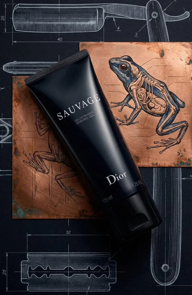 E-commerce Main Image - Luxury Product Photography of Dior Sauvage Shaving Gel