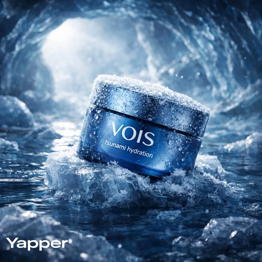 E-commerce Main Image - Photorealistic Skincare Product Photography in Snow