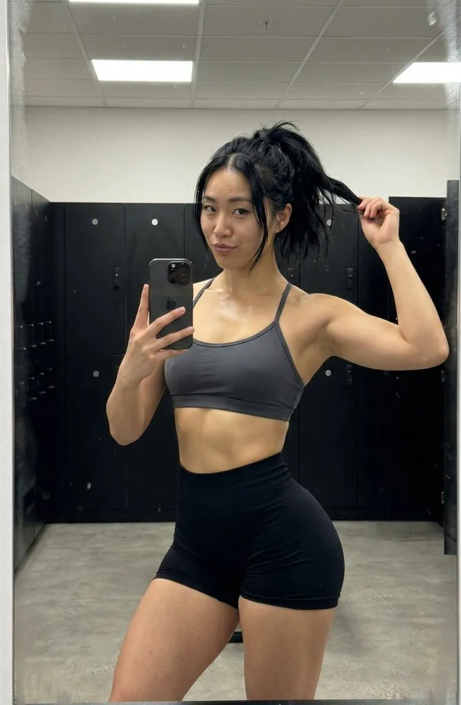 Profile / Avatar - Gym Mirror Selfie with Post-Workout Glow (iPhone Style)